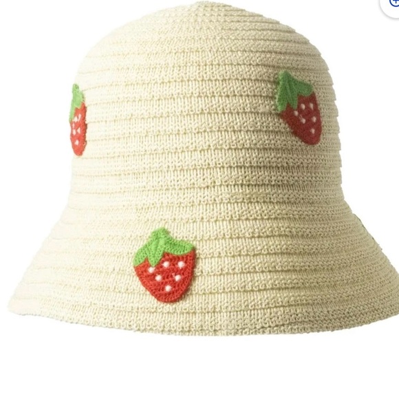 Other - Strawberry Knit Bucket Hat